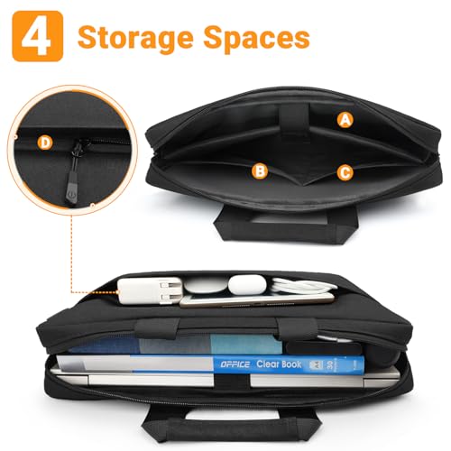 ZYB Waterproof Laptop Bag 14 Inch,Laptop Case 14 Inch Sleeve with Shoulder Strap,Notebook Briefcase for 14" Laptop Lenovo HP Acer ASUS DELL, Mac Air/Pro 15 etc 14in Laptop Bag Carrying Case Men-Black | Laptop Bag for 14 Inch Laptop Notebook Lenovo HP ASUS