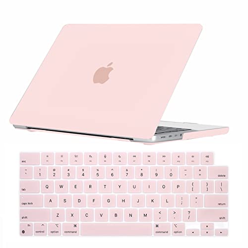 Se7enline Compatible with 2023 2022 2021 MacBook Pro 16 inch Case Hard Shell Laptop Cover for 16-inch MacBook Pro Model A2485 A2780 A2991 A3403 M4 M3 M2 M1&Keyboard Skin,Chalk Pink | 2 in 1 Matte Hard Shell Laptop Case with Keyboard Cover Anti-Scratch Hea