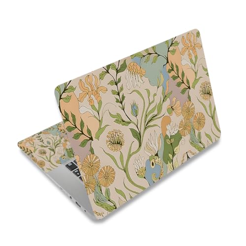 AIMSA 12 13 13.3 14 15.4 15.6 inch Laptop Skin Sticker Decal, Universal Netbook Skin Sticker Notebook Art Decal Protector Cover, Abstract Flower Plants - color: Abstract Flower Plants
