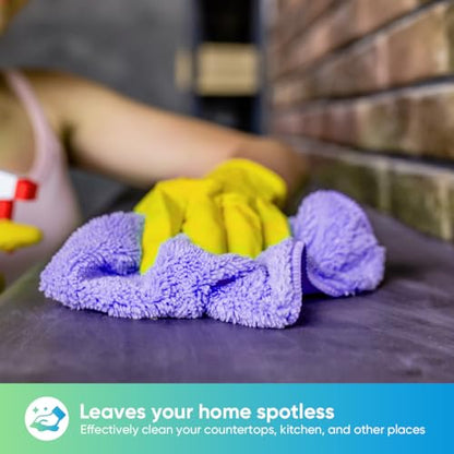 HOMEXCEL Purple Microfiber Cleaning Cloth, 12 Pack Premium Microfiber Towels for Cars, Lint Free, Scratch-Free, Highly Absorbent, Reusable Cleaning Rags for Car, Household, Kitchen, Window,11.5"X11.5" - color: Purple