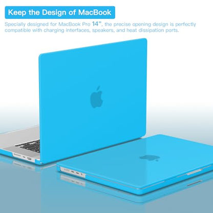 CISSOOK Case Compatible with MacBook Pro 14 inch 2021-2026, Hard Shell Case Keyboard Cover for MacBook Pro 14 M1 M2 M3 M4 M5, Matte Sky Blue - color: Matte Sky Blue