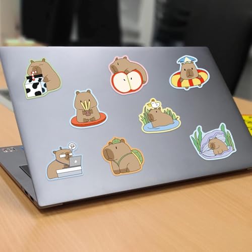 50 Pcs Capybara Stickers - Waterproof Vinyl Removable No Residue Stickers, for Skateboard Fridge Laptop Phone Luggage, Suitable for Kids Girls Adults Boys(Capybara) - color: Capybara