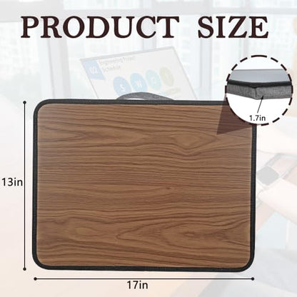 Portable Laptop Desk Fits Up to 16“ Laptops, Built-in Cushion,Lap Stand for Bed & Couch & Carpet, Great for Home & Office,Lap Desk with Cushion (Brown, Medium) - color: Brown