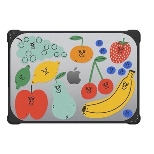 CASETiFY Bounce MacBook Air 15" (M2 - M5) Case [Enhanced Protective Corner Design/Ventilation Cutouts/Anti-Slip Grip] - Fruit Salad MacBook Case by Tess Smith-Roberts - Clear Black - color: Fruit Salad MacBook Case by Tess Smith-Roberts
