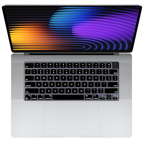 Allinside MacBook Keyboard Cover for Pro 14"/16" (M2/M3/M4, 2021–2025) & Air 13"/15" (M1/M2/M3/M4 Pro/Max, 2022–2025), Laptop Keyboard Protector Skin, US ANSI Layout, Black - color: Black, size: 2021-2025 MacBook Air/Pro 13 14 15 16