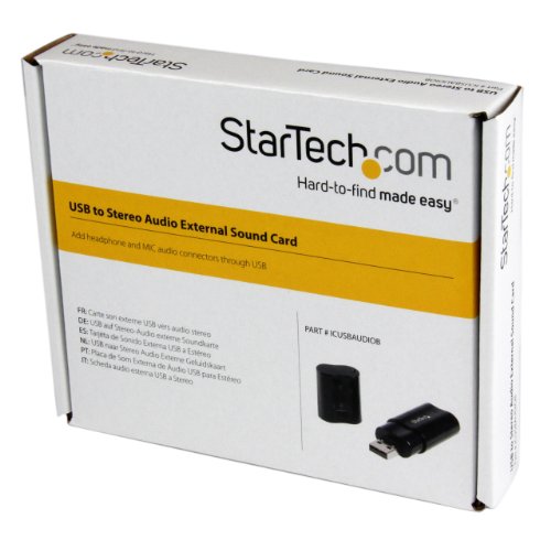 StarTech.com USB Sound Card - 3.5mm Audio Adapter - External Sound Card - Black - External Sound Card (ICUSBAUDIOB) (Pack of 2) - size: 1 Count (Pack of 2)