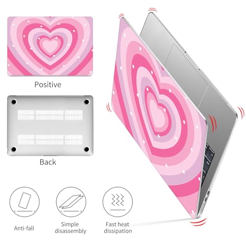 Seorsok Compatible with MacBook Pro 13 inch Laptop Case 2020 Release M1 A2338/A2251/ A2289 Touch ID Protective Plastic Hard Shell Case & Keyboard Cover，Cute Lovely Heart - color: Pink Heart, size: Pro13（A2338 M1 A2251 A2289 A2159 A1989 A1706）