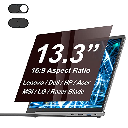 XinWoTuo 13.3" Laptop Privacy Screen Protector for 16:9 Aspect Widescreen Computer Monitor, 13.3 Inch Eye Protection Privacy Laptop Screen Filter Anti-Glare Anti-Blue Light Privacy Film Bubble Free - size: 13.3 Inch (16:9 Aspect Ratio)