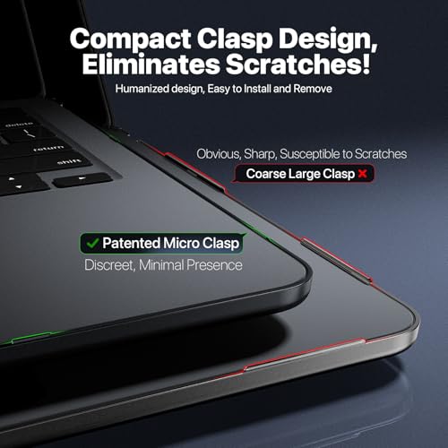 Macaset for MacBook Air 13 inch Case | M5 M4 M3 M2 | 2026–2022 | Precision Fit | Durable Hard Shell | Micro-Clip Closure | Scratch & Fingerprint Resistant - color: Frosted Black