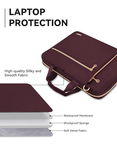 Laptop Bag Case for Women Men Messenger Briefcase Bag, 17 17.3 Inch | Compatible with HP OmniBook Envy Omen Pavilion/Dell Inspiron Precision/LG Gram/Yoga ThinkPad, Carrying Bag 18 inch, Red - color: Wine Red, size: 17.3 inch