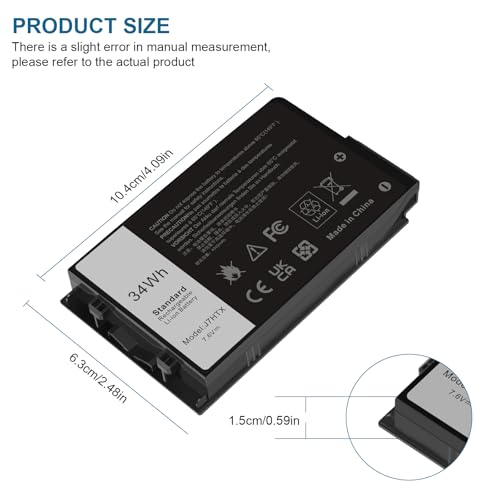 J7HTX 7XNTR Laptop Battery Replacement for Dell Latitude 7202 7212 7220 Rugged Extreme Tablet T03H T03H002 T03H T03H003 Series 02JT7D 2JT7D J82G5 FH8RW 0FH8RW DRPTJ VW5Y4 451-BBOR 451-BCCO 451-BCDH - size: 4.09*2.48*0.59inch