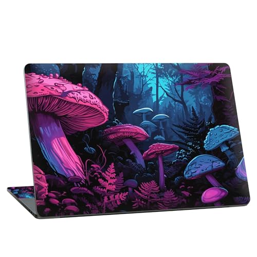 Universal Laptop Skin Sticker with 2 Wrist Pad Skins, Waterproof Scratch Resistant Vinyl Laptop Cover Decal, Cut to Fit for 11–15.6 Inch MacBook HP Dell Lenovo, Magic Mushroom - color: Magic Mushroom