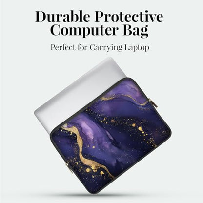 Laptop 13 inch Sleeve Case for MacBook Air 13-13.6 inch, Laptop Bag Cover for MacBook Pro 13" 14 inch, Shockproof Briefcase Travel Carrying Sleeve for 14" Chromebook HP Dell I Purple Marble - color: Purple Marble