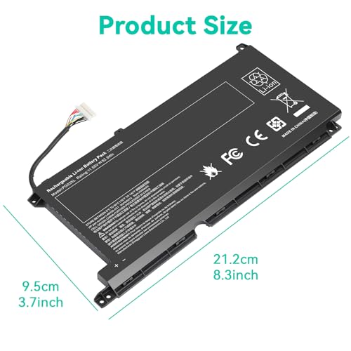PG03XL Battery for HP Pavilion Gaming 15-DK 15T-DK 15-EC 15-DK0XXX 15-DK0055NR 15T-DK200 15-EC0013DX 15-EC1073DX 15Z-EC200 16-A0032DX 16-A0035NR L48495-005 3ICP6/60/72 HSTNN-DB9G HSTNN-OB1I L48430-AC1 - size: 8.3*3.7*0.18inch