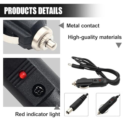 12V Car Charger Adapter, Car Cigarette Lighter Male Plug to DC Connector, Power Cable Compatible with Neck Back Massage Cushions/Portable DVD Players/Cars Refrigerators/Cameras (1PC) - size: 1PC