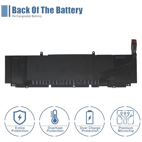 XG4K6 Laptop Battery for Dell XPS 17 9700 9710 9720 9730 Precision 5750 5760 5770 Series P92F P92F001 P92F002 P92F003 01RR3 001RR3 F8CPG 0F8CPG 5XJ6R KVPMY 0YY3V 01AV407 01AV408 11.4V 97Wh - size: 12.98*3.17*0.32 inch XG4K6