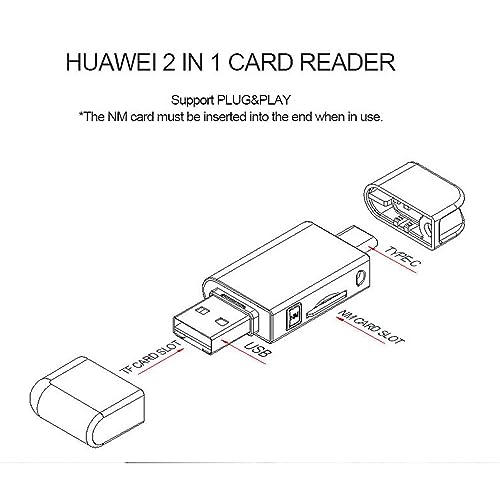xiwai USB-C Type C/USB 2.0 to NM Nano Memory Card TF Micro SD Card Reader for Huawei Mobile Phone Laptop - style: USB-C to TF+NM
