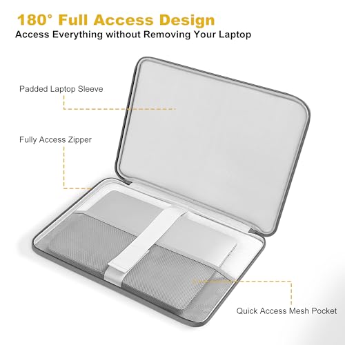 DOMISO 15.6 Inch Laptop Sleeve Case with Handle, Waterproof Shockproof Carrying Cover for 15" MacBook Air M3/M4, MacBook Pro 15/16, Dell XPS 15, HP Spectre, ASUS ZenBook, Grey - color: Grey, size: 15 - 15.6 inch