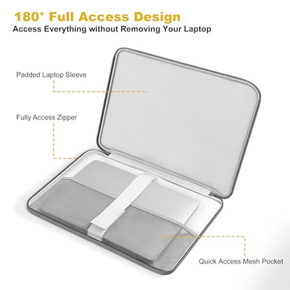DOMISO 15.6 Inch Laptop Sleeve Case with Handle, Waterproof Shockproof Carrying Cover for 15" MacBook Air M3/M4, MacBook Pro 15/16, Dell XPS 15, HP Spectre, ASUS ZenBook, Grey - color: Grey, size: 15 - 15.6 inch