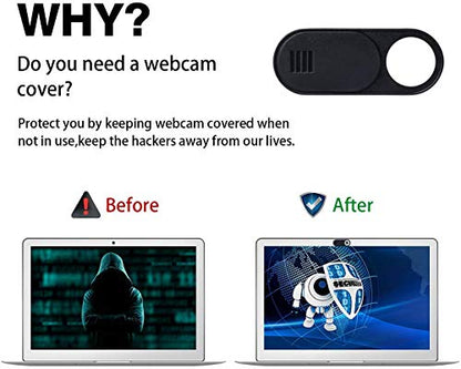 LUC Webcam Cover Slide, 6 Pack Ultra-Thin Laptop Web Camera Cover, Compatible with MacBook, Laptop, PC, Computer, iMac, iPad, Protect Privacy and Security
