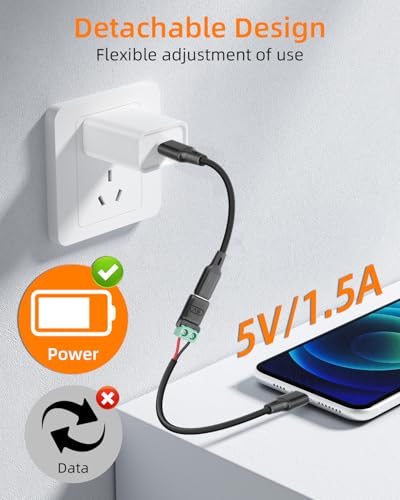 GELRHONR USB C Female to 2Pin Screw Terminal Adapter, 5V Type C to 2 Pin Solderless Converter Connector for DIY, USBC Repairment and Small Appliances, 5Pack (C Female to 2Pin) - style: C Female to 2Pin