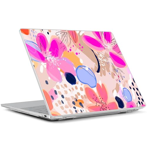 Batianda Blush Pink Stamens Case for Dell XPS 13 Laptop 2024 2025 | Fits Model 9340/9345/9350 13.4" Display, Lightweight Slim Hard Shell Protection for Women, Students and Floral Lovers - color: Pink stamens
