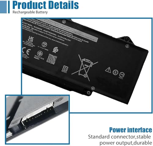 R73TC DR02P Laptop Battery Replacement for Dell Latitude 5440 5450 5540 5550 Precision 3480 3490 3580 3590 Series 0V042N V042N 11.4V 54Wh - size: 10.37*3.38*0.18 inch R73TC