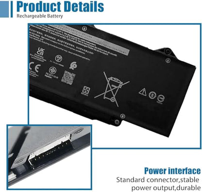R73TC DR02P Laptop Battery Replacement for Dell Latitude 5440 5450 5540 5550 Precision 3480 3490 3580 3590 Series 0V042N V042N 11.4V 54Wh - size: 10.37*3.38*0.18 inch R73TC