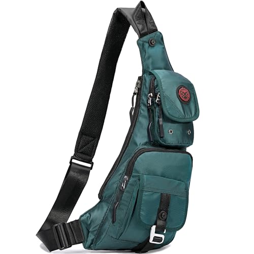 NICGID Sling Bag Chest Shoulder Backpack Crossbody Bags Casual Daypack for Men Women - color: Dark Green-2