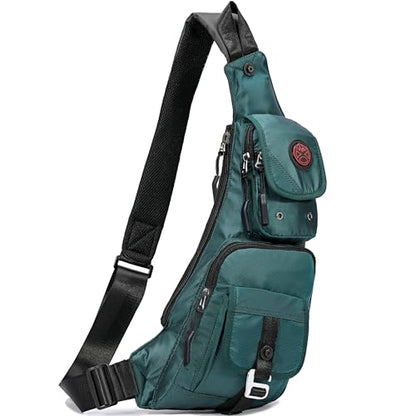 NICGID Sling Bag Chest Shoulder Backpack Crossbody Bags Casual Daypack for Men Women - color: Dark Green-2