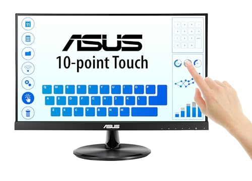 ASUS VT229H 21.5" Monitor 1080P IPS 10-Point Touch Eye Care with HDMI VGA, Black - style: 22" Touch