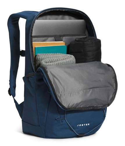 The North Face Jester Everyday Laptop Backpack, Shady Bl/Wht-NPF, OSFA | Commuter Daypack, Water Repellent, Laptop Sleeve - color: Shady Blue/Tnf White-npf