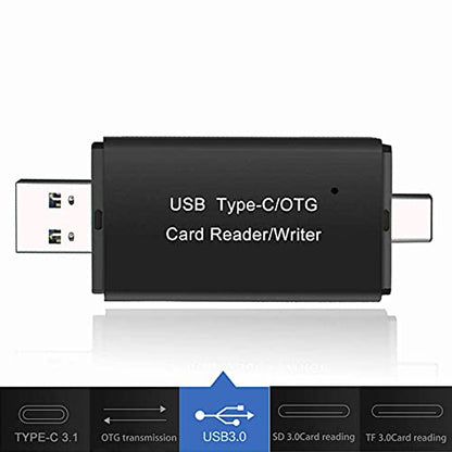 3 in 1 Type C Micro USB & USB OTG Adapter SD TF Card Reader