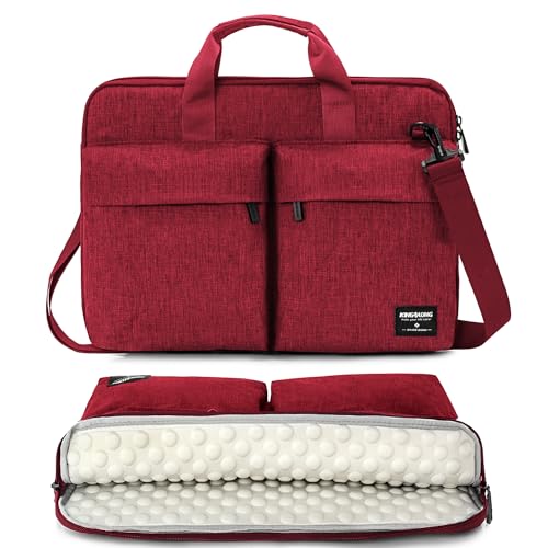 KINGSLONG Slim 17.3 inch Laptop Bag Sleeve Carrying Case with Shoulder Strap, Notebook Ultrabooks Computer Handbag Cover for Men Women Fit for Acer Asus Lenovo HP Toshiba Red - color: Red, size: 17 - 17.3 Inch