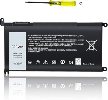 TSKYBEAR WDX0R Laptop Battery Compatible with Dell Inspiron 15 5000 5567 5570 5565 5568 5578 7000 7560 7570 7573 7569 7579 13 5368 5378 7378 17 5765 5767 5770 Series Notebook Battery 3CRH3 T2JX4 - size: WDX0R
