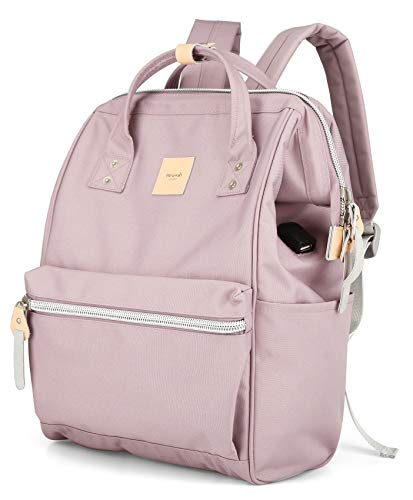 Himawari Laptop Backpack, Stylish Eco-Friendly Canvas, 11"x16"x6.3", Large Capacity, Multi-Functional with USB Port, Padded Back Panel, Adjustable Shoulder Straps - color: 1881-qz, size: Standard