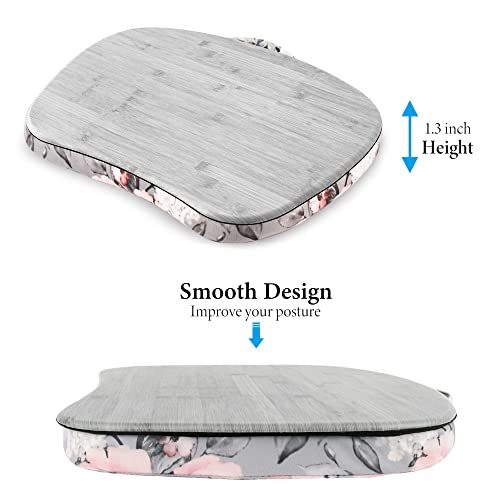 Lap Laptop Desk - Portable Lap Desk with Pillow Cushion, Fits up to 15.6 inch Laptop for Home Office Students Use as Computer Laptop Stand, Book Tablet(1-Light Grey) - color: 1-light Grey