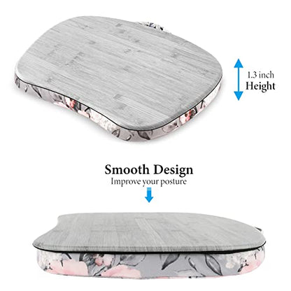 Lap Laptop Desk - Portable Lap Desk with Pillow Cushion, Fits up to 15.6 inch Laptop for Home Office Students Use as Computer Laptop Stand, Book Tablet(1-Light Grey) - color: 1-light Grey