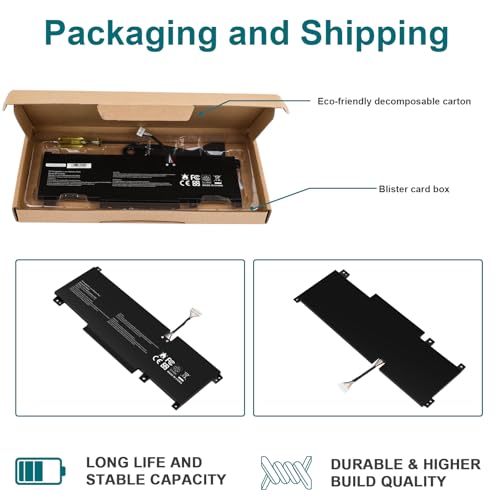 TREE.NB BTY-M492 Laptop Battery Replacement for MSI WF66 WF76 11UI 11UJ Katana GF66 11UD 12UG 12UX GF76 11UE 12UD Crosshair 15 17 A11UCK A11UDK A11UEK Sword 15 A11U A11UD Pulse - size: 9.96x3.54x0.2inch BTY-M492