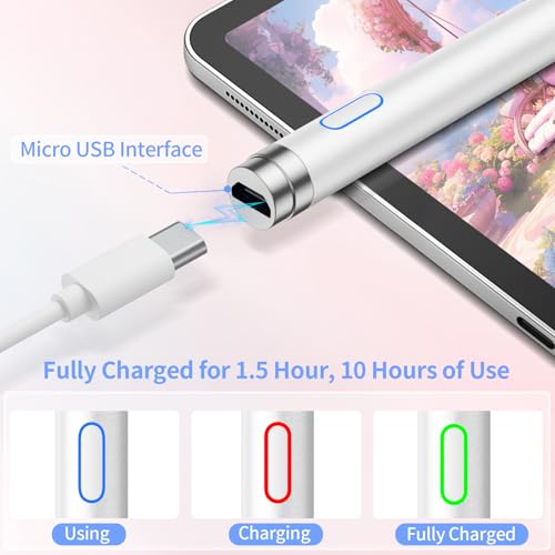 Active Stylus Pens for Touch Screens, Digital Stylish Pen Pencil Rechargeable Compatible with Most Capacitive Touch Screens