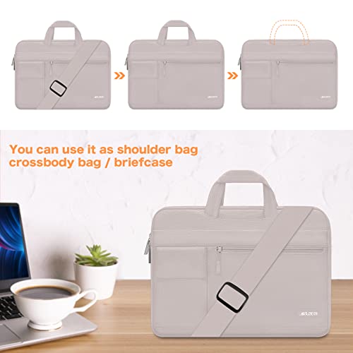 MOSISO Laptop Shoulder Bag Compatible with MacBook Pro 16 inch M5 M4 M3 M2 M1 2026-2019/Pro 15 A1398, HP Acer Dell Lenovo ASUS Notebook,Polyester Flapover Briefcase Sleeve Case, Rock Gray - color: Rock Gray, size: 16 inch