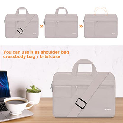 MOSISO Laptop Shoulder Bag Compatible with MacBook Pro 16 inch M5 M4 M3 M2 M1 2026-2019/Pro 15 A1398, HP Acer Dell Lenovo ASUS Notebook,Polyester Flapover Briefcase Sleeve Case, Rock Gray - color: Rock Gray, size: 16 inch