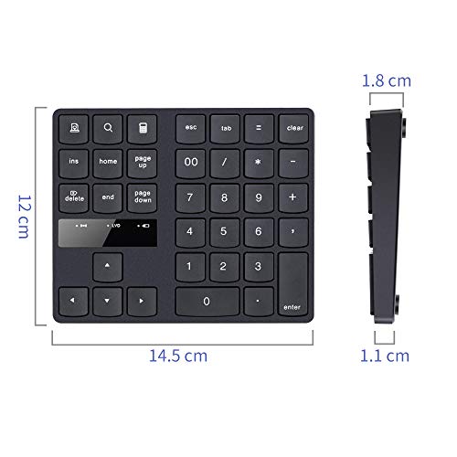 Numeric Keypad, 35-Keys Portable USB Wireless Numeric Keypad Rechargeable Ultra-Silent External Numeric Pad for MacBook and Windows Laptop
