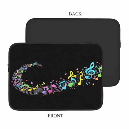Laptop Sleeve Bag 15.4 15.6 Inch,Colourful Music Note Black Protective Polyester Computer Cases Laptop Cover Briefcase Bag Tablet Travel Cover - color: LPS-008