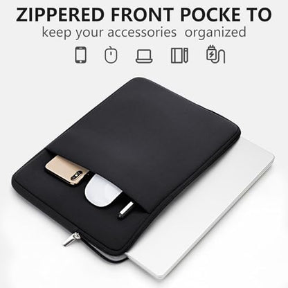 MicaYoung13-13.3 Inch Laptop Sleeve Case Padded Computer Protective Cover Bag Lightweight Shockproof Compatible with 13.3 inch Chromebook Notebook 14 inch MacBook Pro M1 M2 M3 (2021-2024), Black - color: Black, size: 13"-13.3"