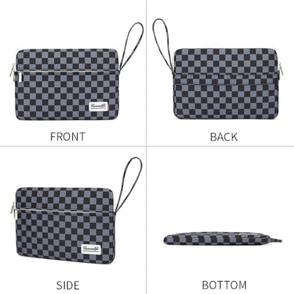 Canvaslife Laptop Sleeve Case Cover with Pocket for MacBook Pro 14 inch and 14 inch-14.4 inch HP, Lenovo, Dell, ASUS, Acer Notebook Computer (Black Checker) - color: New Black Checker, size: 14 inch / 14.0 inch