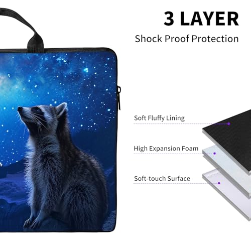 Laptop Bag,14 15 15.6 inch Laptop Case Sleeve,Computer Sleeve with Handle for Women Men,Carrying Case for MacBook,Dell,Lenovo,Notebook Computer,Blue Galaxy Raccoon - color: Blue Galaxy Raccoon