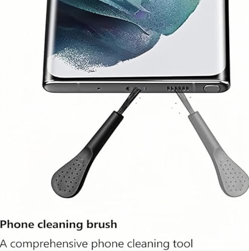 1 Set 5 in 1 Type C Dust Plug Kit, 4 Pieces Metal USB C Charging Port Cover, Aluminum Anti Dust Cap, with Cleaning Brush, for Phone Tablet Laptop, Black