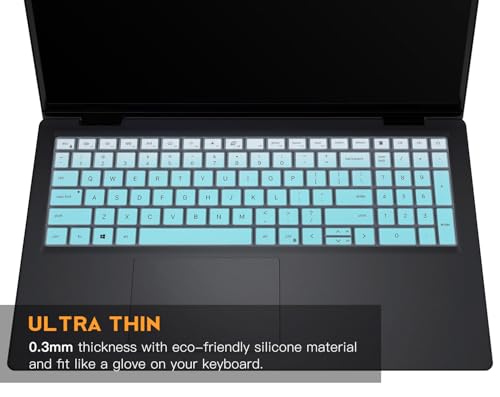 Keyboard Cover for 2026 2025 Dell 15 Laptop DC15250 DC15255 15.6/ Dell Inspiron 15 3510 3511 3520 3525 3530 3535 5510 5515 5518, Inspiron 16 5640 5645, Latitude 3520 Laptop Skin -Ombre Mint - color: Ombre Mint