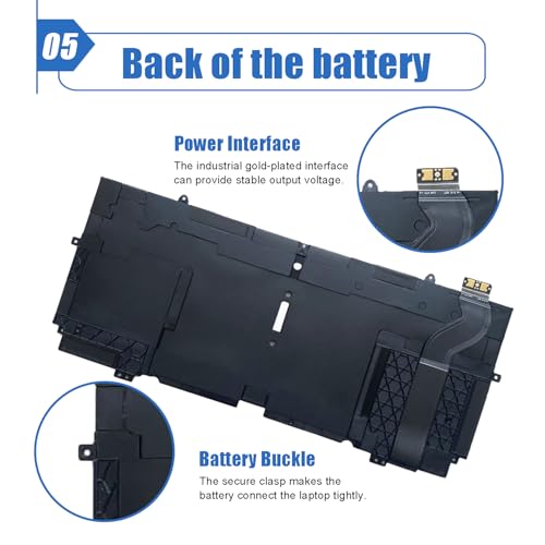 51Wh 52TWH Laptop Battery Replacement for Dell XPS 13 7390 2-in-1 Series Notebook P103G P103G001 P103G002 MM6M8 XX3T7 0MM6M8 0XX3T7 6375mAh 7.6V 4-Cell